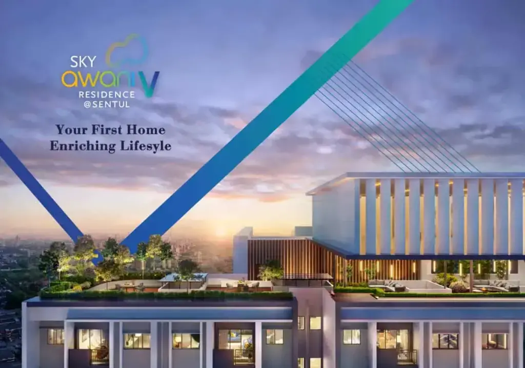 Twilight view of the SkyAwani 5 residential complex