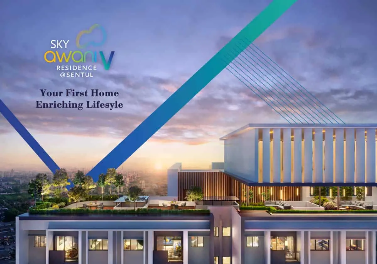 Twilight view of the SkyAwani 5 residential complex