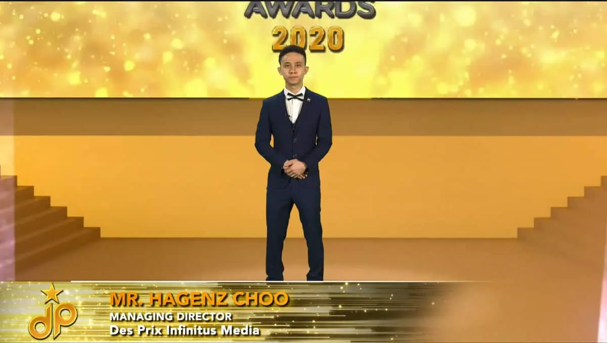 Hagenz Choo, Managing Director of DPI Media (Des Prix Infinitus Media), giving speech for ASEAN Property Developer Awards 2020
