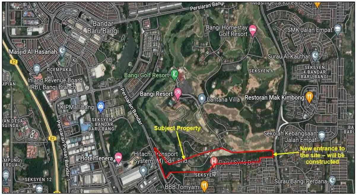 Image of Bangi Golf Resort Location on Google Map