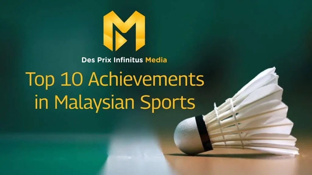 A shuttlecock on the court floor with the Des Prix Infinitus logo and the article title