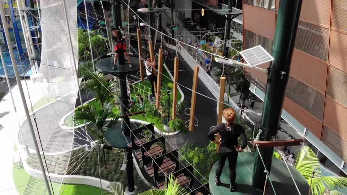 A bird's eye view of the many obstacles at Escape in Paradigm Mall