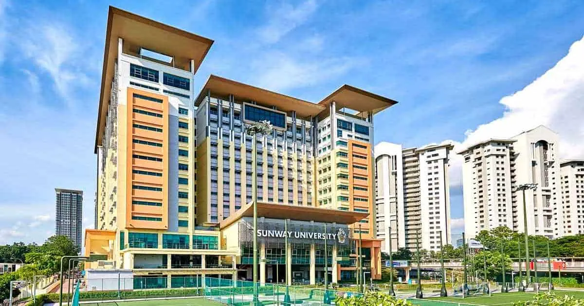 A picture of Sunway University's state-of-the-art campus and its football field