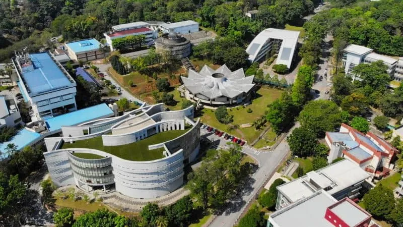 An aerial shot of Universiti Malaya's campus