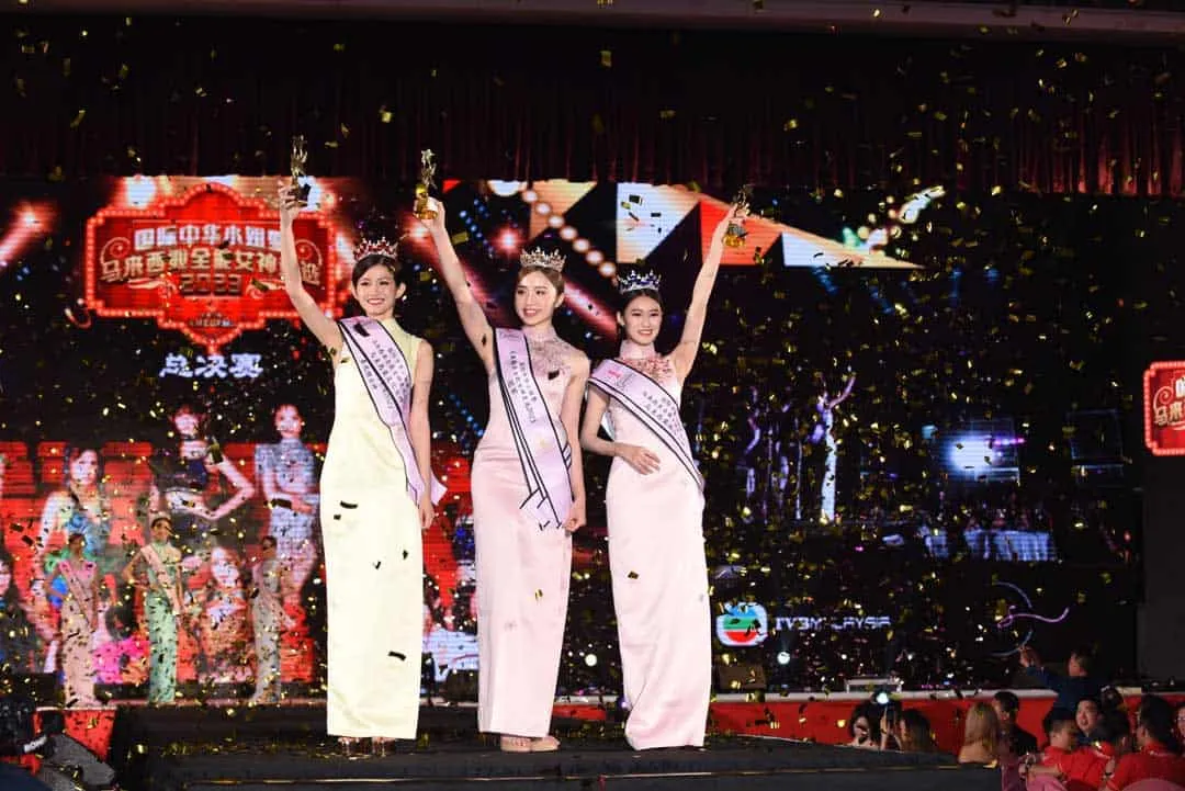 Annabel Chen alongside the top 3 winners at the Goddess Awards 2023, celebrating their triumph.