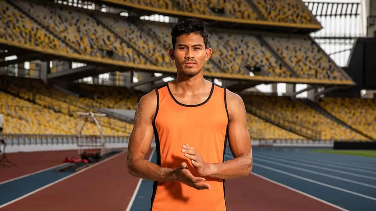 Paralympic gold medalist Abdul Latif in Bukit Jalil National Stadium
