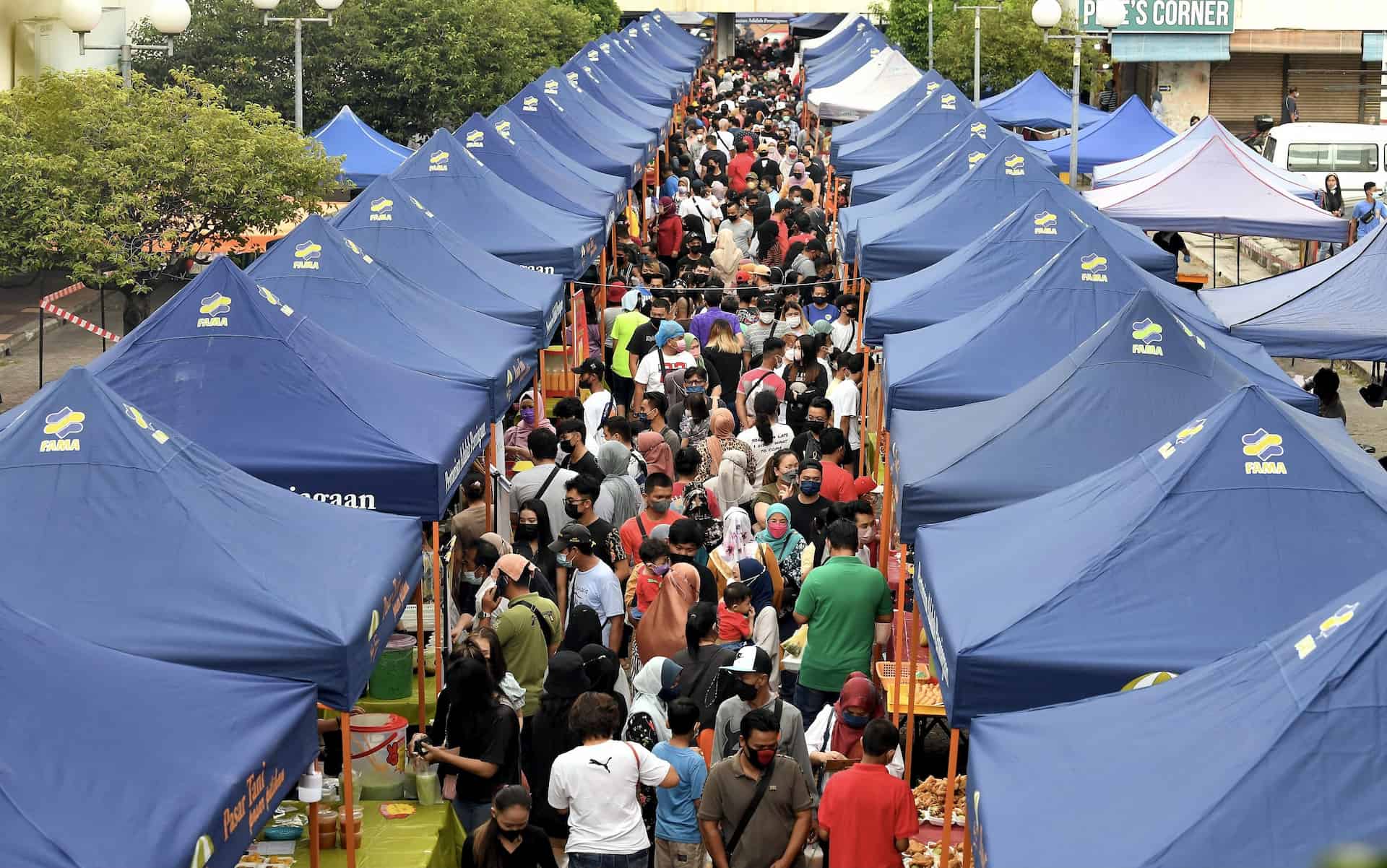 Blue Tents-Crowded Place