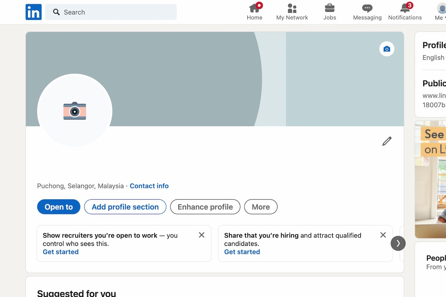 LinkedIn-Incomplete Profile