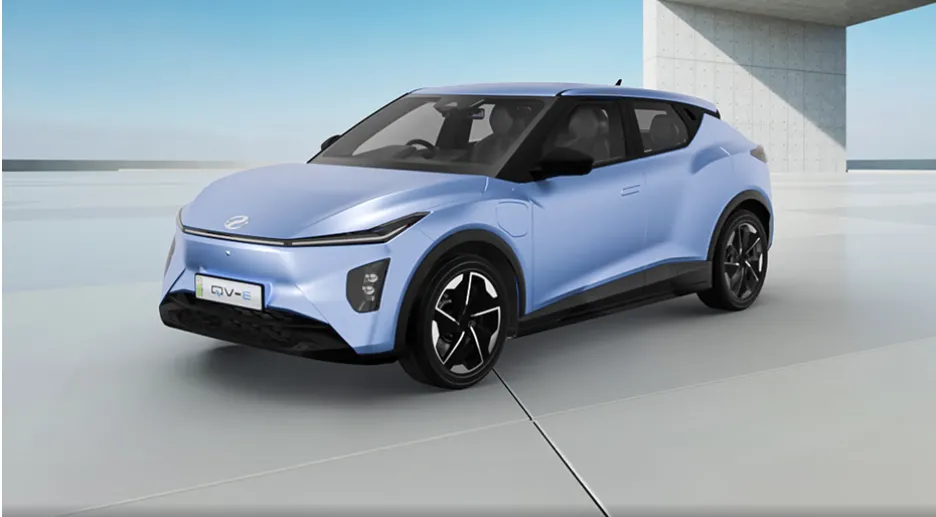 Perodua QV-E electric car, left front view.