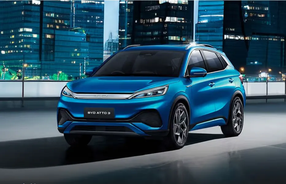 BYD Atto 3 electric vehicle shown from the left front angle.