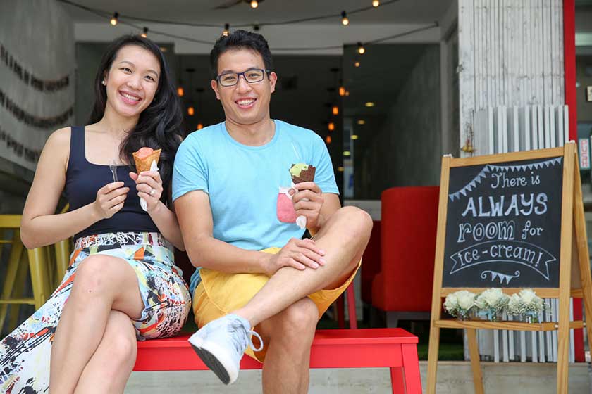 Husband-and-wife duo Edmund Tan and Lim Shiew Li, the owners of Inside Scoop