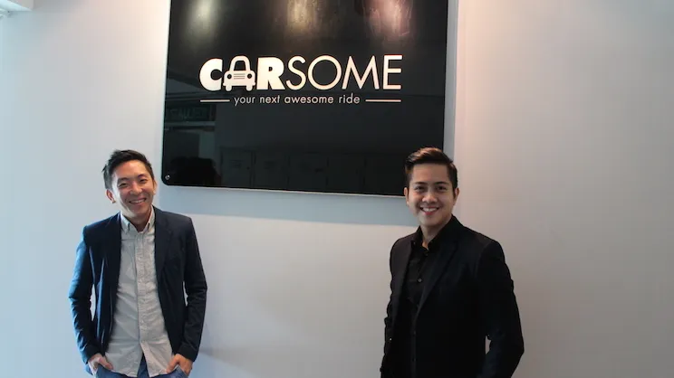 Carsome co-founders Eric Cheng (L) and Teoh Jiun Ee